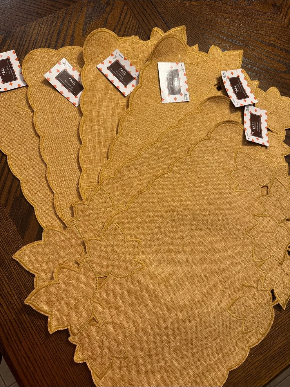 Autumn Leaf Embroidered Placemat hobby looby 6 pieces total
